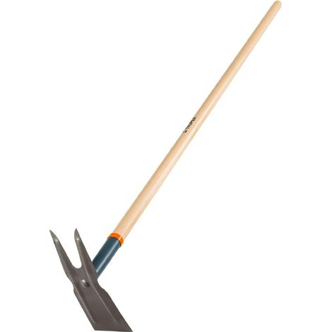 Azadón dos cuernos con mango de madera - 137 cm - 6x24x9 cm