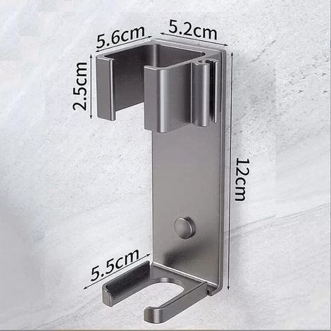 Supporto da parete in acciaio inossidabile senza foratura per piastra per capelli, supporto da parete per ferro arricciacapelli, piastra, resistente alle alte temperature (grigio) (1/4)