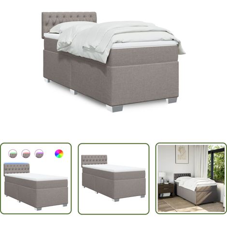 The Living Store Boxspringbett mit Matratze Taupe 90x190 cm Stoff - Boxspringbett - Doppelbett - Bettenrahmen - Schlafen - Liegekomfort (1/5)
