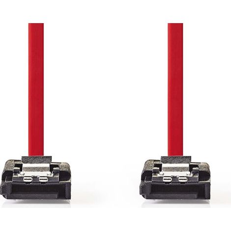 Nedis SATA Kabel / 3 Gbps / SATA 7-Pin-Buchse / SATA 7-Pin-Buchse / Vernickelt / 0.50 m / Flach / PVC / Red / Box