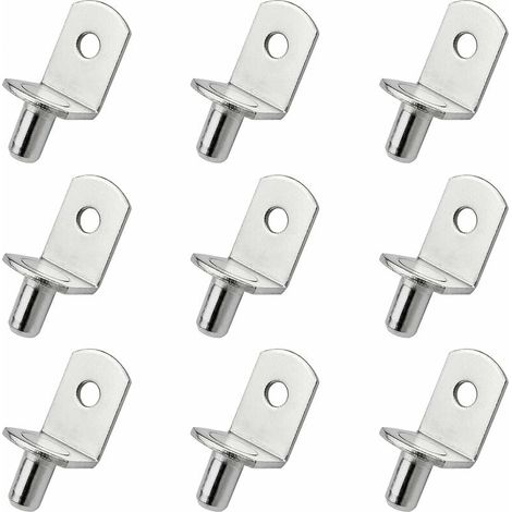 Ulisem 25 Stück Regalstützstifte, Metall-Regalstützstifte, Regalstifte, L-förmige Halterung für Holz- oder Glasschränke, Bücherregale, Superma
