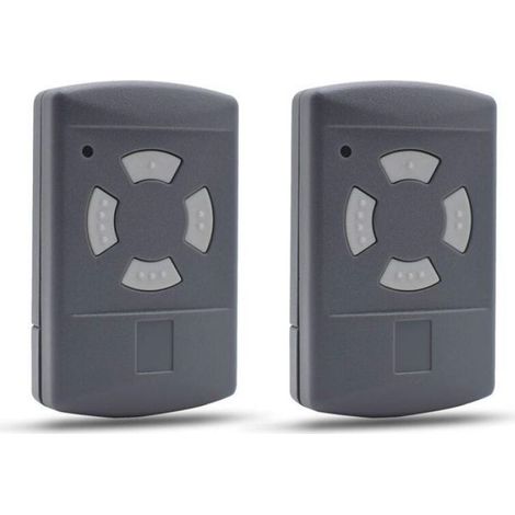 Télécommande Porte Garage - 40,685 MHz - Compatible HSE2 HSE4 HS2 HS4 HSM2 HSM4 - Bouton Gris - Lot de 2 (1/5)