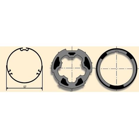 Jeu d'adaptation moteur pour LT 50 tube TW57 somfy (1/2)