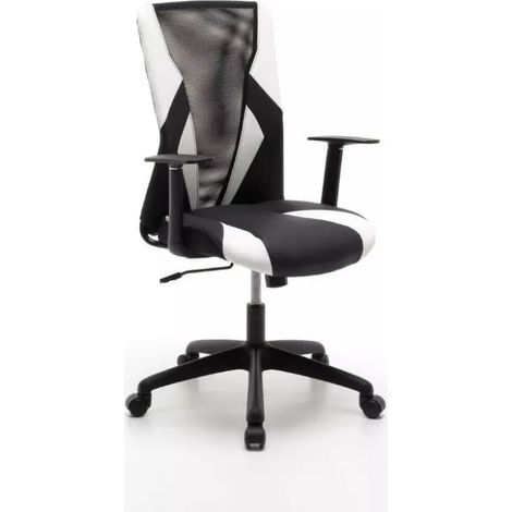 Poltrona Teams bianco, modello gaming, misura 54x62x95 h cm ecopelle (1/2)