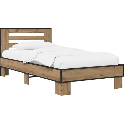 Estructura de cama con cabecero Roble Artesanal 80 x 200 cm vidaXL (1/5)