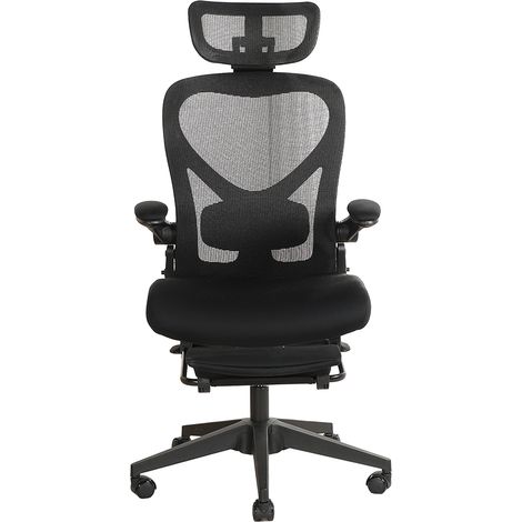 Ergonomischer klappbarer Bürostuhl mit Fußstütze, 3D-Kopfstütze, Schwarz OKMYHOME (1/5)