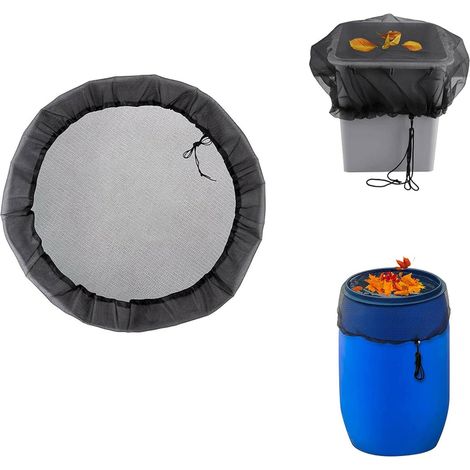 Lot de 5 housses en maille pour barils de pluie, 60 cm, cordon de filet de protection pour tonneau d'eau, couvercle de protection pour jardin, pelouse (1/5)