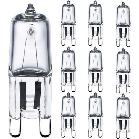 Lampadina G9 da 42W (44W) dimmerabile, luce bianca calda 2800K, lampadina alogena G9 per illuminazione interna 230V, lampadine a capsula G9, confezione da 10 [Classe energetica G] (1/4)