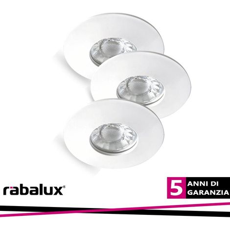 Set 3 faretti LED Randy Rabalux bianchi tondi IP44 (1/3)
