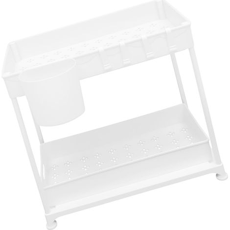 Srvillg Organisateur de rangement sous évier – Tiroir coulissant – Étagère télescopique – Rangement pour meuble de cuisine