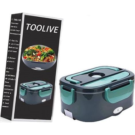 Lunch Box Chauffante Electrique Gamelle Chauffante 1.5 L Boîte Chauffante Repas en Acier Inoxydable 3 en 1 Lunchbox Isotherme 12V 24V 220V Lunch Box Chauffant pour Voiture Camion Bureau- (1/5)