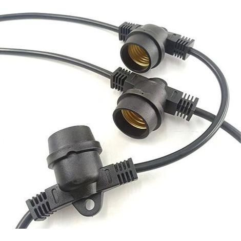 CATENA LUMINOSA PORTALAMPADE E27 BIANCA 10MT IP54 S/LAMPAD - CF. SCATOLA