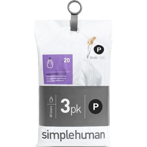 Simplehuman - Sacs poubelle 50-60 l, type P, 60 pièces CW0263 (1/3)