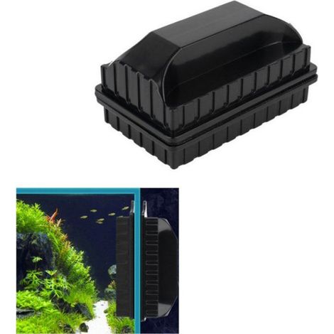 1 Brosse Magnétique Aquarium, Double Face, Plastique Résistant, Pour Verre 10mm, Entretien Vitres (1/5)
