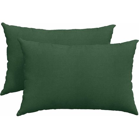 Maison Exclusive - Sofakissen 2 Stück Dunkelgrün 60 x 40 cm Cords
