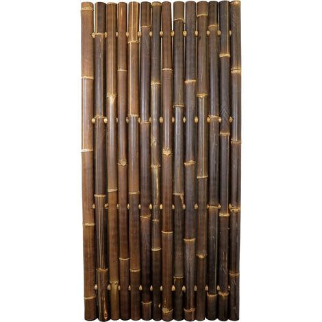 Whole Pole Fence Panel (Pack of 4) - Bamboo - L800 x W100 x H200 cm - Java Black