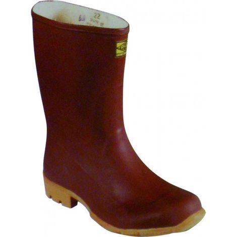 Stivali in Gomma Naturale Calandrata - Tronchetto Foderato - Marrone 42 - Marrone