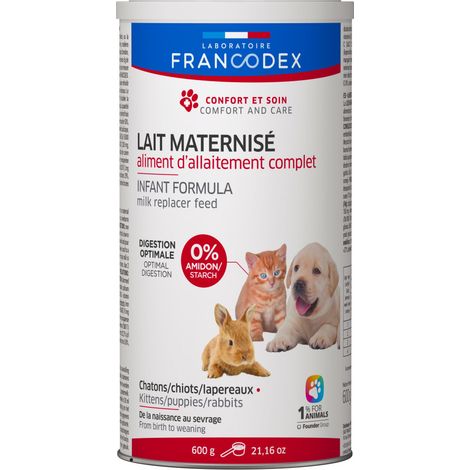 Lait maternisé complet 600 g pour chiot, chaton, lapereau - Francodex (1/3)