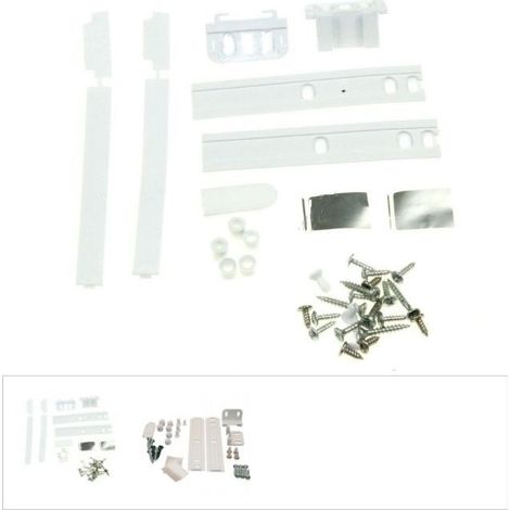 Kit de fixation porte réfrigérateur – 2 glissières et vis incluses – Compatible BAUKNECHT, IGNIS, IKEA, OCEAN, SMEG, WHIRLPOOL