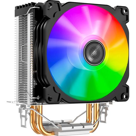Ventilateur de refroidissement pour processeur Jonsbo CR-1200 avec 2 caloducs et LED, compatible avec les sockets Intel LGA1200/Intel 1151/AMD AM4/FM2+. (1/5)