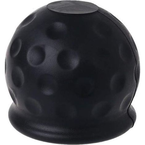 Housse de Boule d'Attelage, Protecteur Universel de Boule d'Attelage de Remorquage de Voiture Housse en Caoutchouc Noir Capuchon de Boule d'Attelage (Noir) (1/5)