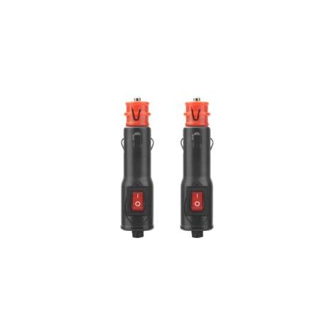 Lot de 2 prises allume-cigare de style européen Sollbry 12/24V avec interrupteur rouge et fusible 10A, adaptées aux voitures, camions et motos.