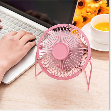 Ventilateur portable de bureau silencieux de 10 cm (4 pouces) avec port USB, idéal pour un cadeau ou pour la maison. Mini ventilateur électrique en vente en gros, en fer forgé noir de 10 cm (4 pouces) (1/2)