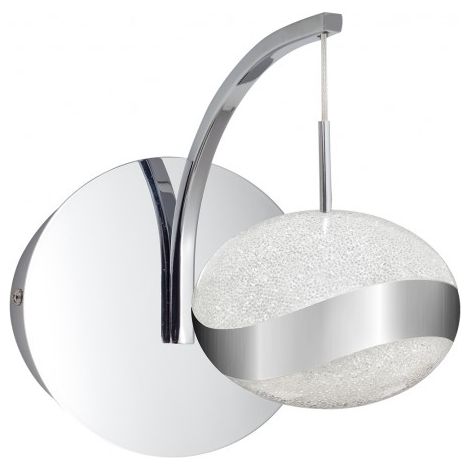 Aplique planett 1x8w led 600lm 4000k l.23xan.13xal.18cm cromo