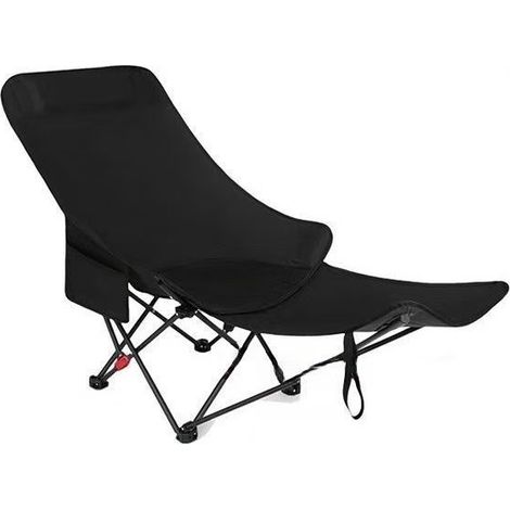 Chaise de camping avec repose-pieds, chaises de camping avec repose-pieds, chaises longues de plage, dossier réglable, légère, design 2 en 1, chaise longue de plage et d'extérieur (1/5)