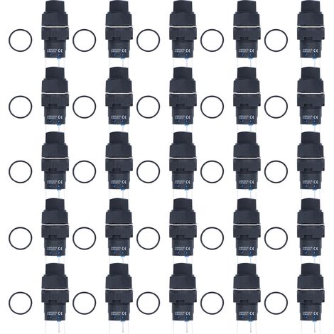25Pièces Sélecteur à Bouton Rotatif Auto-Verrouillant 2 Vitesses avec Voyant Lumineux 16mm Carré 12V Rouge BEMLA1611XD/21F (1/5)