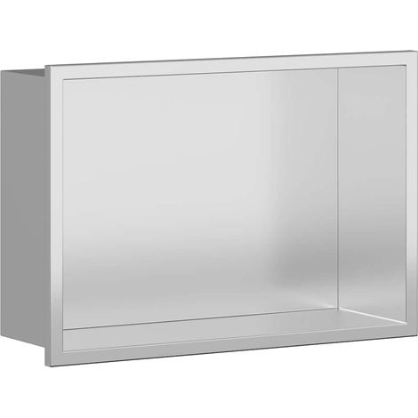 Nichos de Ducha Plateado 30 x 20 x 9,5 cm Acero inoxidable vidaXL