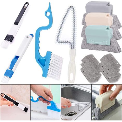Lot de 13 brosses de nettoyage pour rainures de fenêtre - Outil de nettoyage en profondeur pour porte coulissante, volet roulant, climatisation (1/5)
