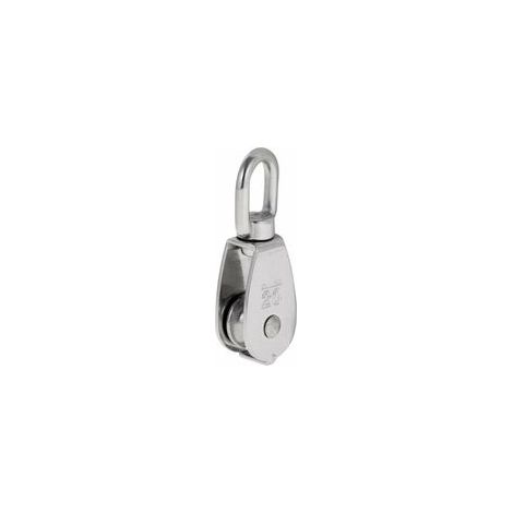 Robuste Poulie à Corde Réa Simple avec Emerillon Pivotante en Inox Pulley Block Charge Max. 35-75 kg - M20 (1/4)