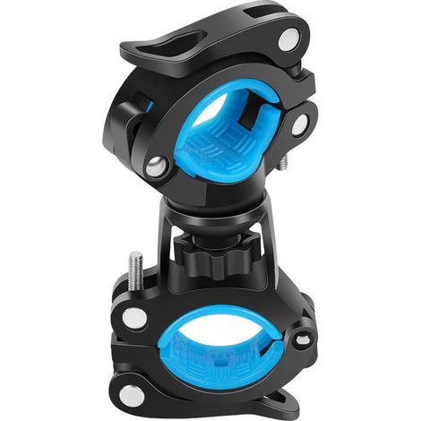 Support de lampe pour vélo, 1 pièce, en plastique technique, convient pour le guidon ou la tige de selle, fixation rapide, rotation à 360 degrés, robuste et réglable, accessoire de vélo. (1/5)