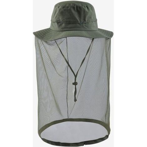 Beekeeping hat with integrated mosquito net/insect mesh, face protection - Military Green (1/5)