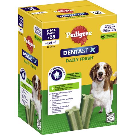 Pedigree Dentastix Daily Fresh für mittelgroße Hunde Multipack 4 x 7 Stück Hundeleckerlis