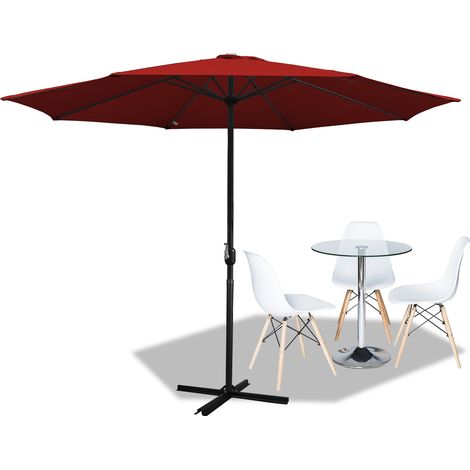 Sonnenschirm mit Schutzhülle , Ampelschirm Schutzhülle mit Stab, 160 g/m² Polyester Strandschirm Marktschirm Terrassenschirm 3.5m Rot (1/5)