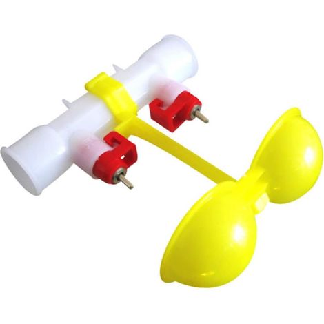 Fontaine à Eau Automatique pour Volaille à Bille 10 Pièces  Mélange Métal et Plastique, Style Jaune 2, Usage pour Pigeons et Élevages de Poules (1/5)