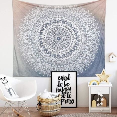Tenture Murale - Indienne - Mandala - 150x200cm - Polyester - Décoration Ethnique (1/4)