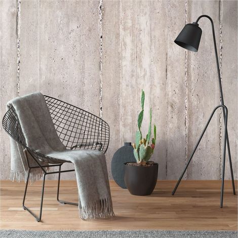 Photo wallpaper Profhome 392571 hot embossed non-woven wallpaper smooth in concrete look matt grey cream 1.59 m x 2.8 m (1/4)