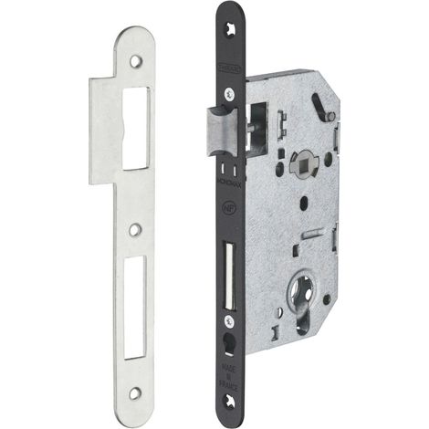 THIRARD - Serrure encastrable Monomax NF pour cylindre européen, axe 50mm, bouts ronds, têtière noire - THIRARD (1/5)