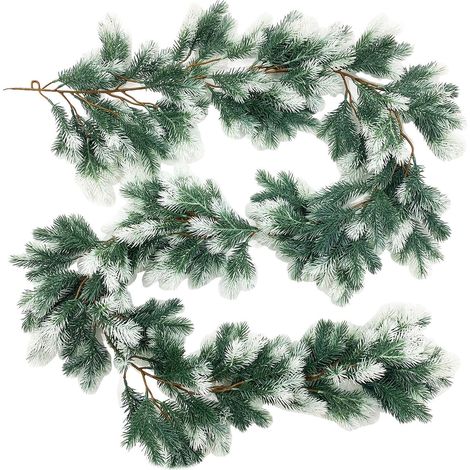 Guirlande réaliste en pin Accroche Bienvenue Guirlande Artificielle De Cèdre Avec Verdure Au Toucher Réaliste Et Naturel pour escalier porche manteau de cheminée fête à (1/5)
