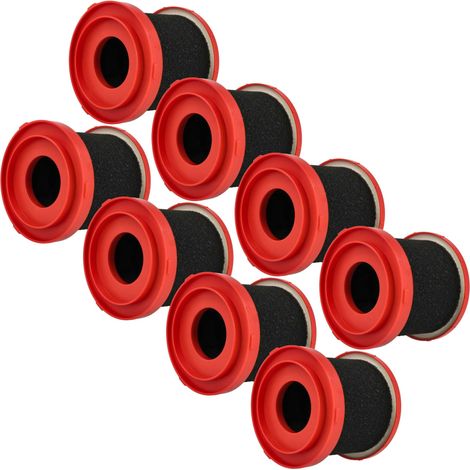 vhbw 8x Wet Filter compatible with Milwaukee M12FVCL, M18FPOVCL, M18VC2, 0970-20 - M18 Vacuum Cleaner - Foam Red Black