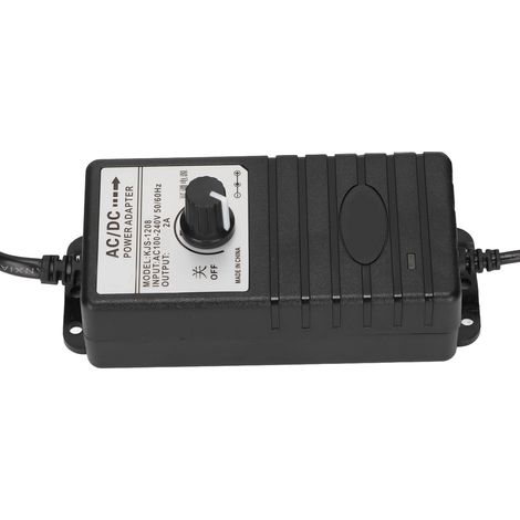 Alimentation à Affichage LED Réglable, Facile à Ajuster, Protection Intégrée, 100‑240V, Prise UE