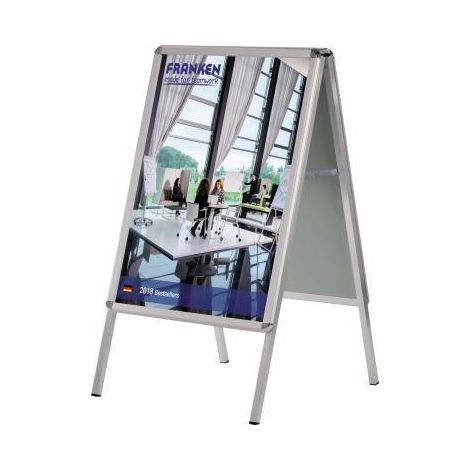 Kundenstopper Standard 64 x 115 x 79 cm (B x H x T) DIN A1 Aluminium silber (1/3)
