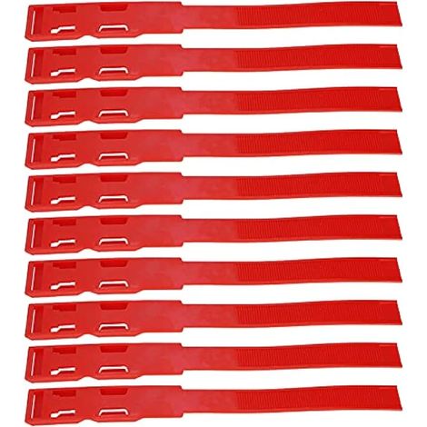 10 unités. Bandes de colliers d'identification de vacances Anillos de Marcado de Ganado de Plastic para Ganado, Animales de Granja Seguros, Ligeros, 4 Opciones de Color (Rojo) (1/5)