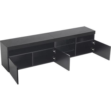 Mueble TV moderno negro 180 cm MDF con iluminación LED variable HOMVRA (1/5)