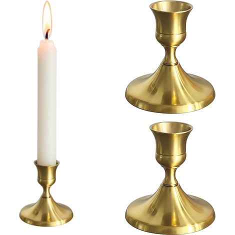 2 Pièces Coniques Bougeoir, Chandelier pour Réception de Mariage, Décoration Festive de Cheminée de Noël ou Décoration d’Intérieur de Fenêtre Vintage pour Centre (1/5)