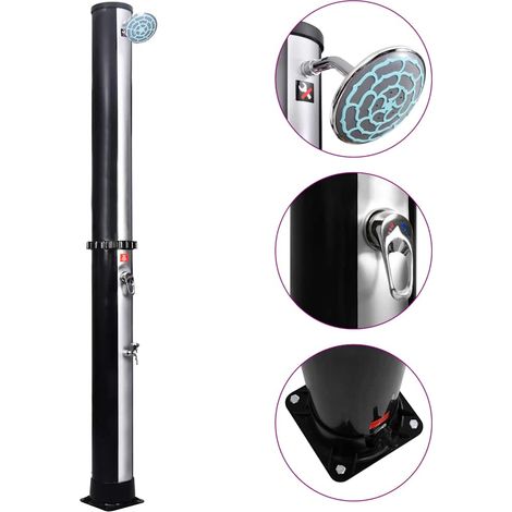 Douche solaire de jardin Douche de salle de bain - avec pomme de douche et robinet 40 L BV474831 - BonneVie (1/5)