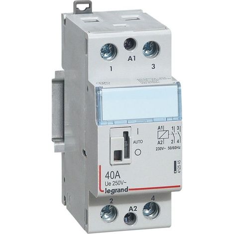 Legrand – 412545 – Contacteur jour nuit 230V – 2P 40A – Contact 2NO – Pour chauffe-eau en heures creuses – 2 modules